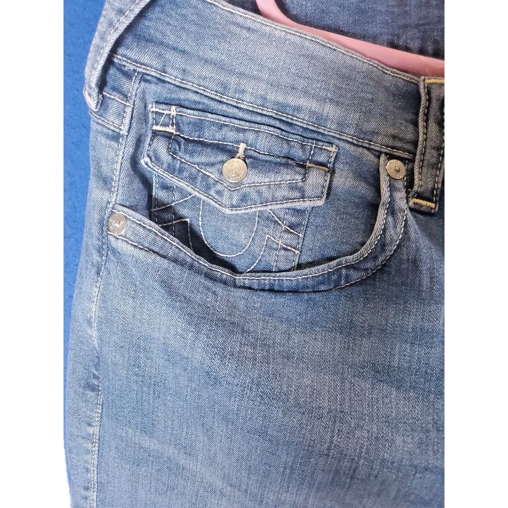 True Religion Ricky Jeans Shorts Men Size 42 Relaxed Straight Flap Pocket NEW